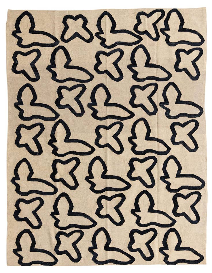 Detail image of 6' 5 x 7' 8 Hand Woven Kilim Modern Wool Rug
