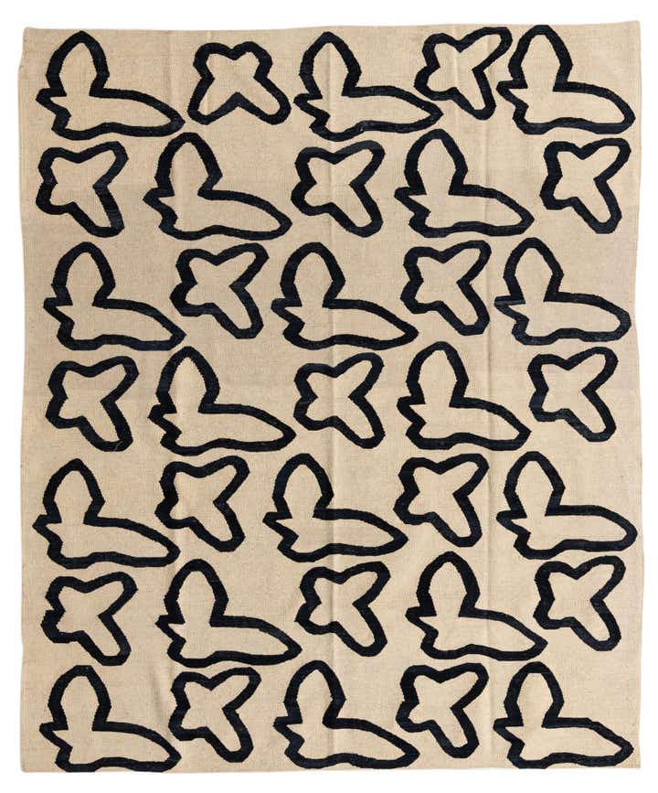 195cm x 235cm Handgeweven Kilim Modern Wol Vloerkleed
