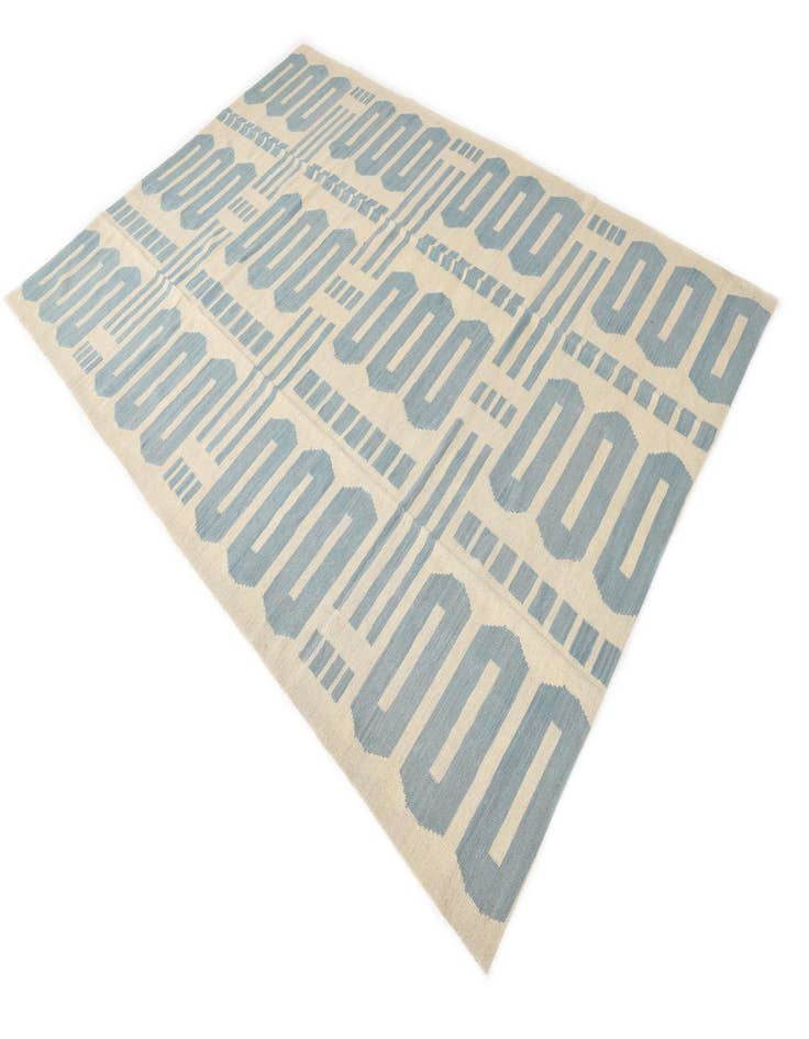 Detail image of 6' 8 x 9' 7  Hand Woven Kilim Modern Wool Rug