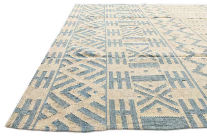 6' 8 x 9' 8 Hand Woven Kilim Modern Wool Rug