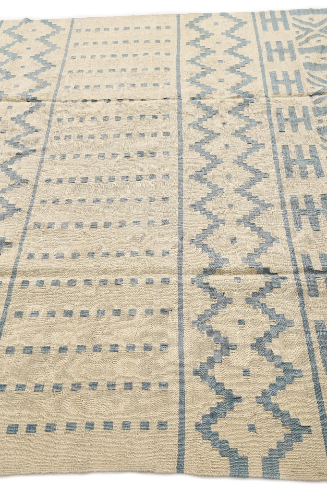 6' 8 x 9' 8 Hand Woven Kilim Modern Wool Rug