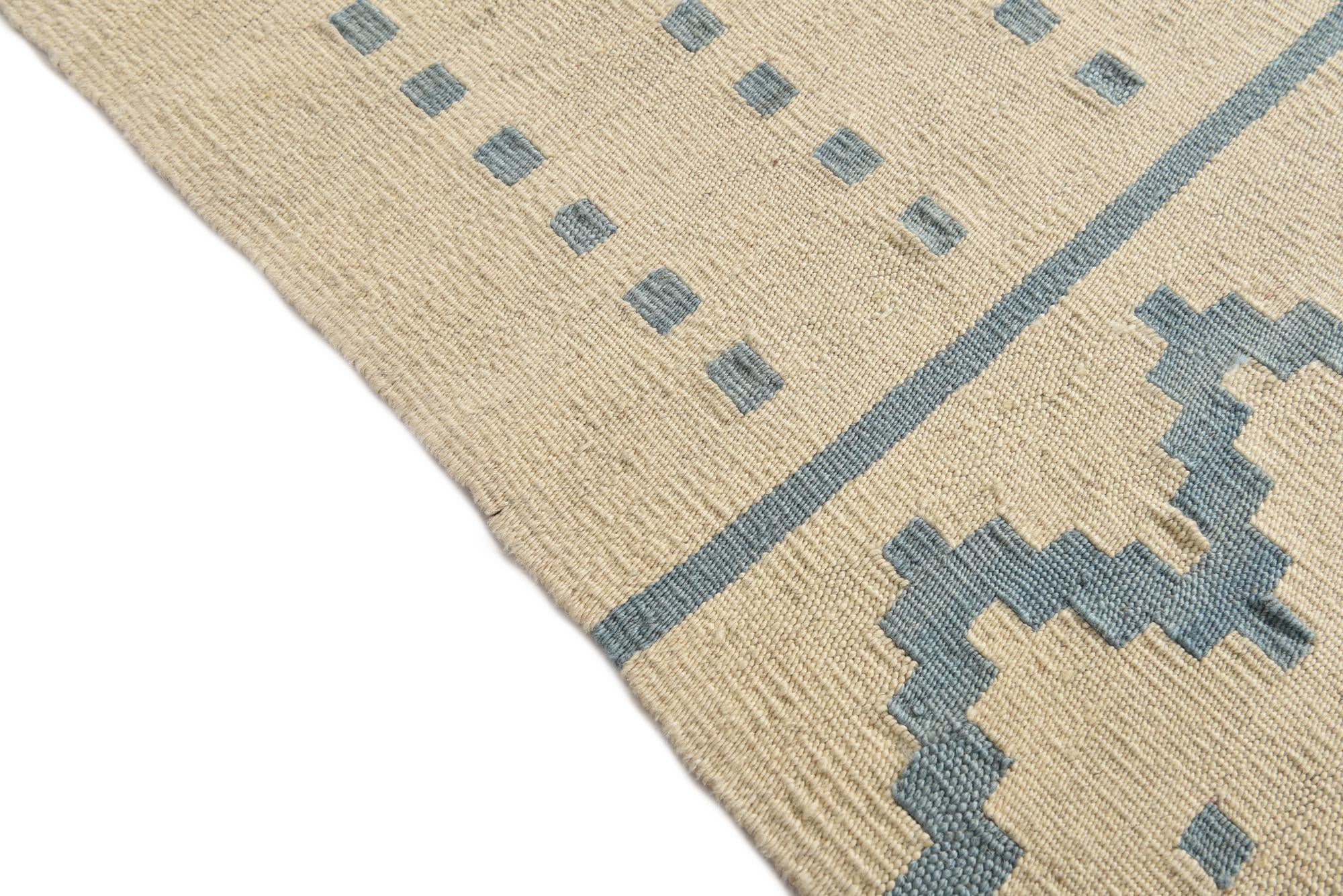 6' 8 x 9' 8 Hand Woven Kilim Modern Wool Rug