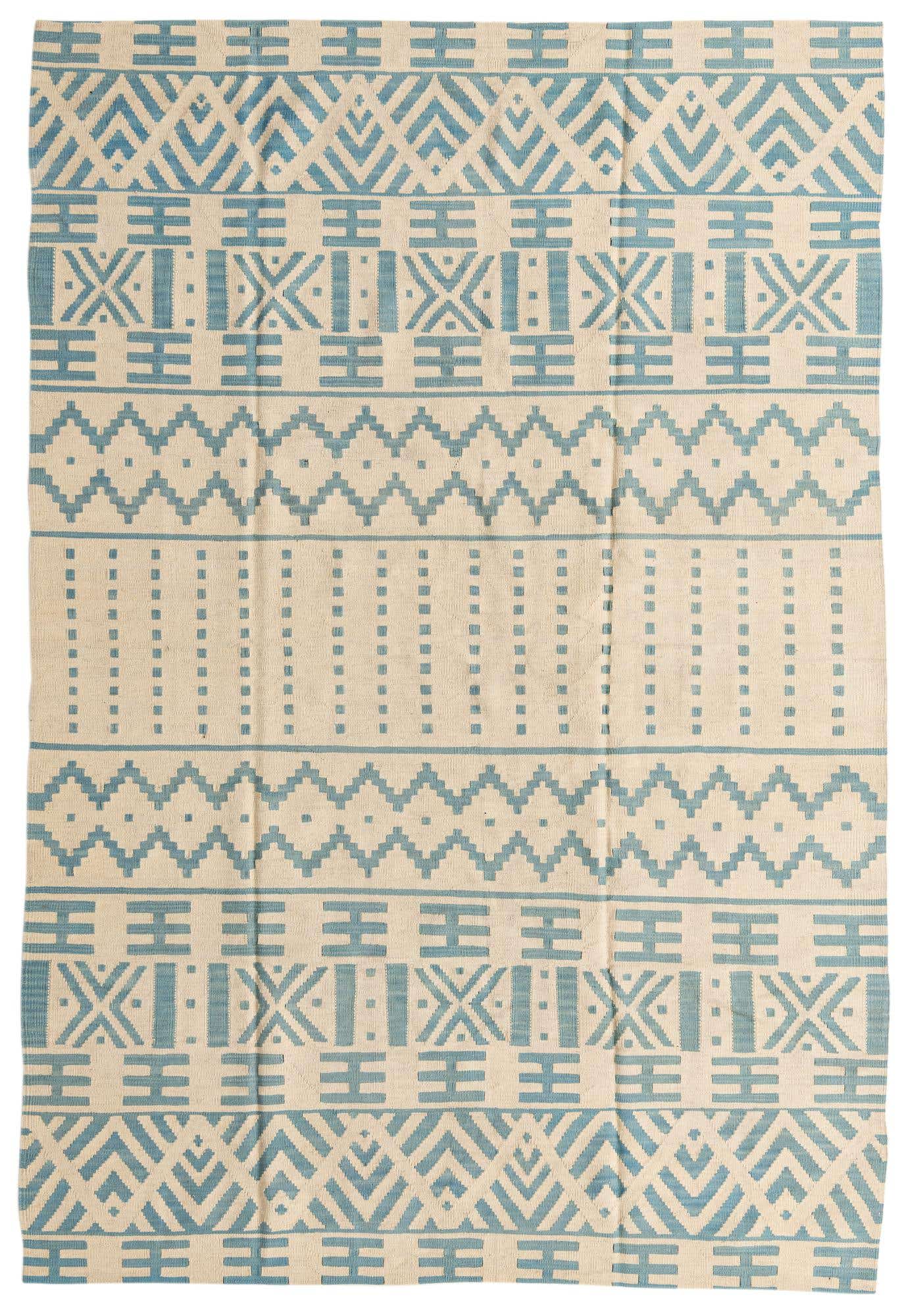 6' 8 x 9' 8 Hand Woven Kilim Modern Wool Rug