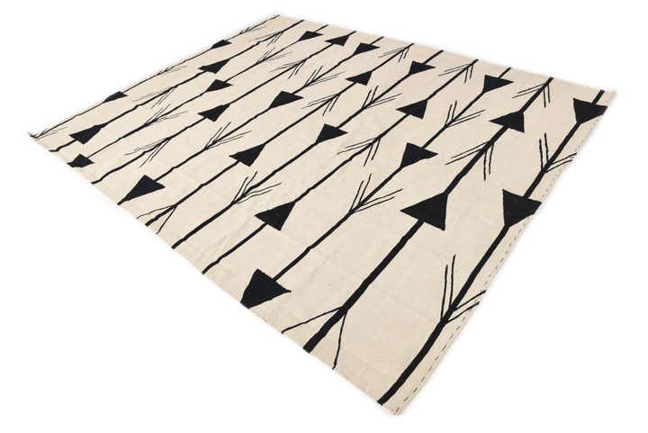 8' x 9' 8 Hand Woven Kilim Modern Wool Rug