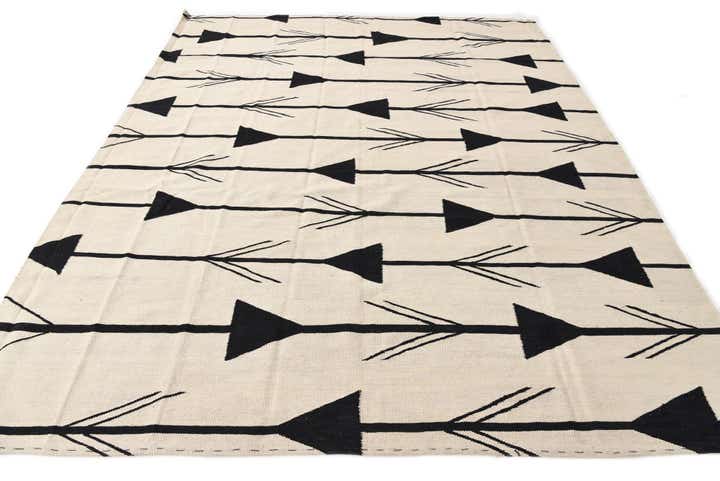 8' x 9' 8 Hand Woven Kilim Modern Wool Rug