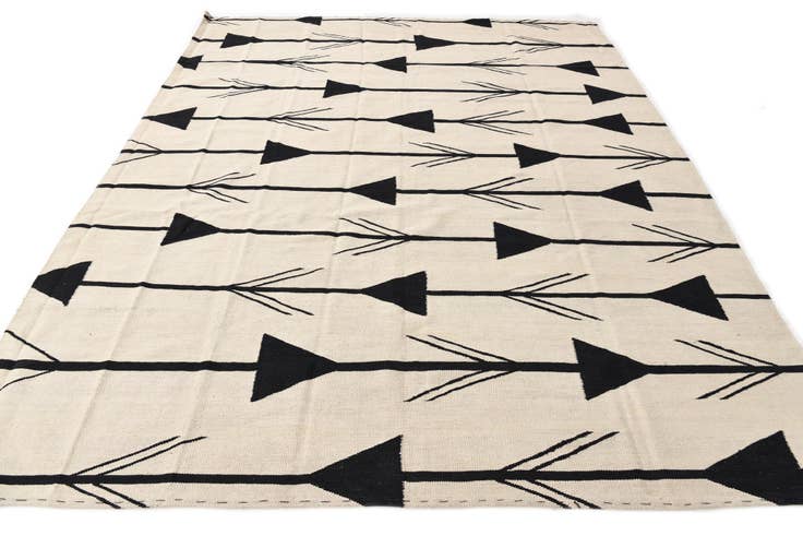 Detail image of 8' x 9' 8 Hand Woven Kilim Modern Wool Rug