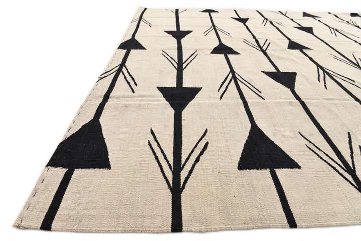 8' x 9' 8 Hand Woven Kilim Modern Wool Rug