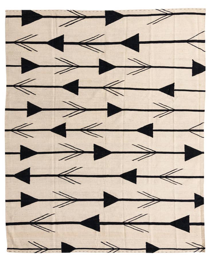 Detail image of 8' x 9' 8 Hand Woven Kilim Modern Wool Rug