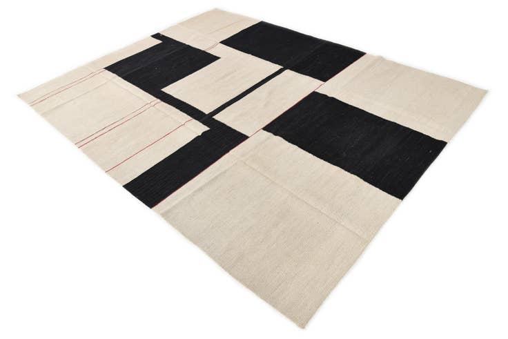 Detail image of 6' x 7' 8 Hand Woven Kilim Modern Wool Rug