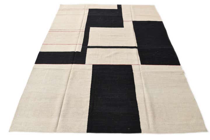 6' x 7' 8 Hand Woven Kilim Modern Wool Rug