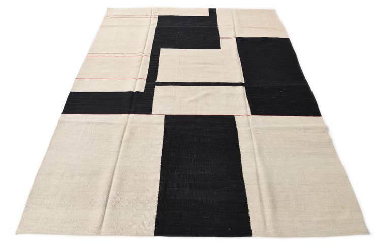 Detail image of 6' x 7' 8 Hand Woven Kilim Modern Wool Rug