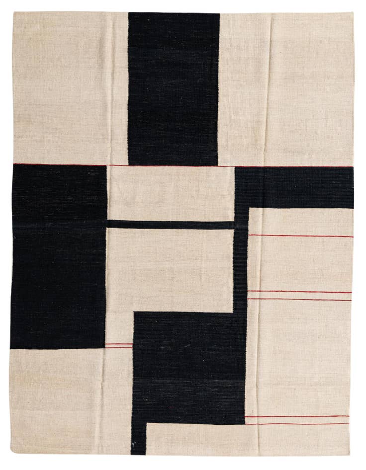 Detail image of 6' x 7' 8 Hand Woven Kilim Modern Wool Rug
