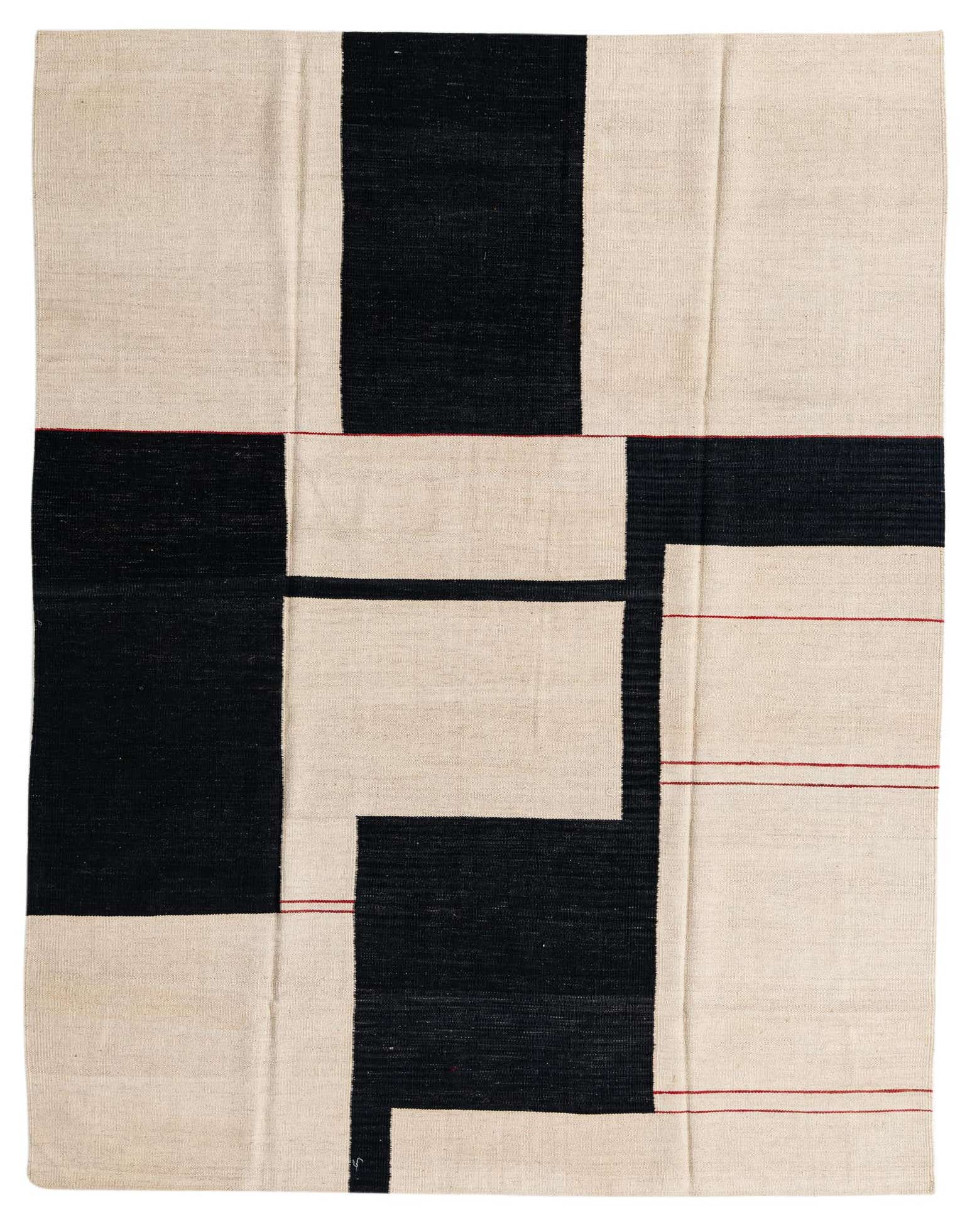 6' x 7' 8 Hand Woven Kilim Modern Wool Rug