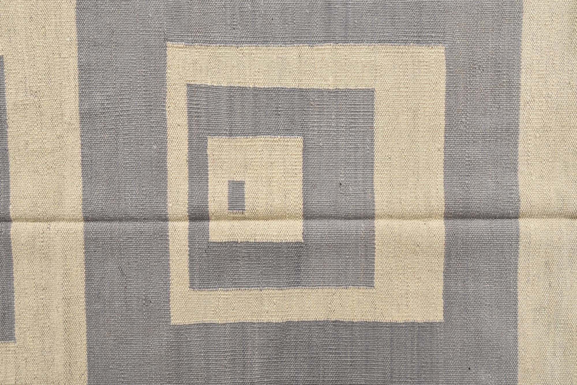 4' 11 x 6' 6 Hand Woven Kilim Modern Wool Rug