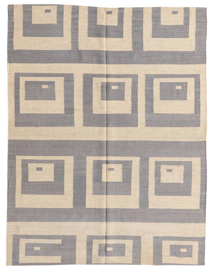 Detail image of 4' 11 x 6' 6 Hand Woven Kilim Modern Wool Rug