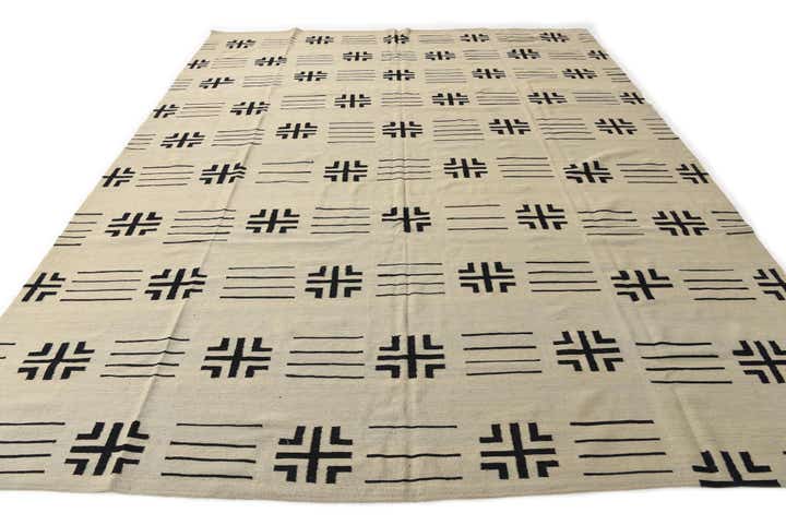 10' x 12' 8 Hand Woven Kilim Modern Wool Rug