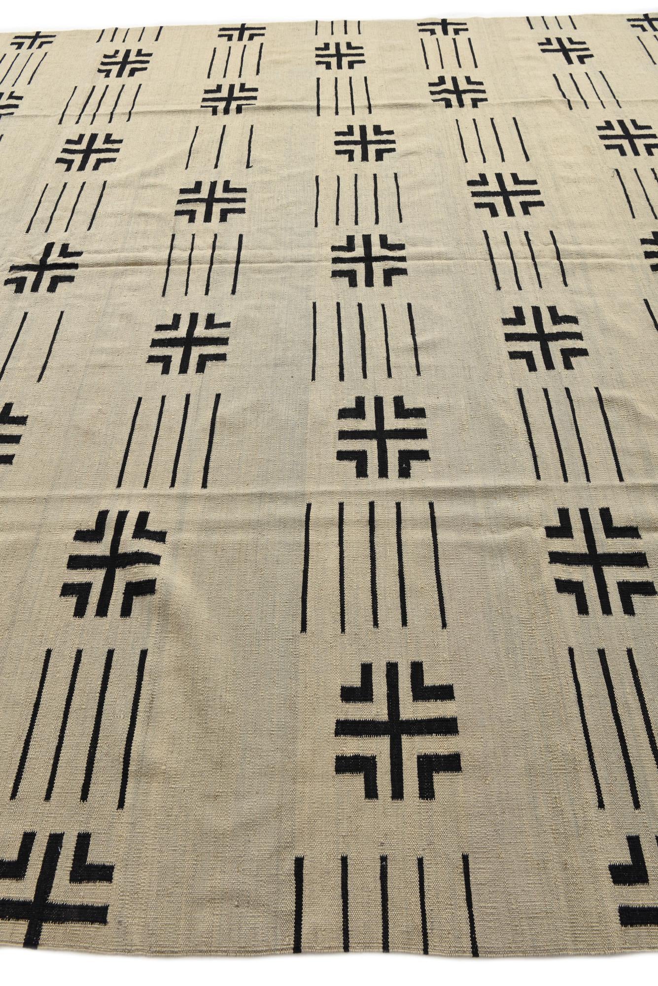 10' x 12' 8 Hand Woven Kilim Modern Wool Rug