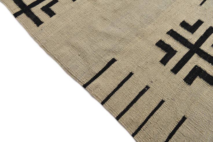 Detail image of 10' x 12' 8 Hand Woven Kilim Modern Wool Rug