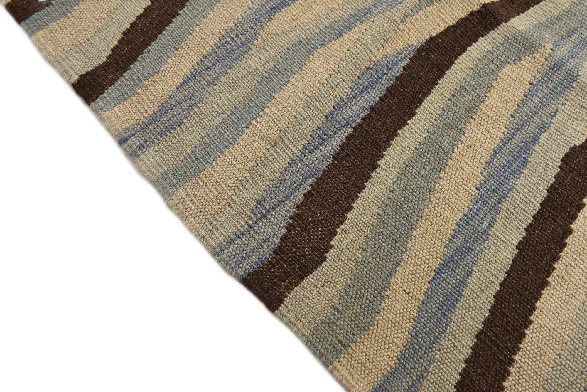 4' 8 x 5' 10 Hand Woven Kilim Modern Wool Rug
