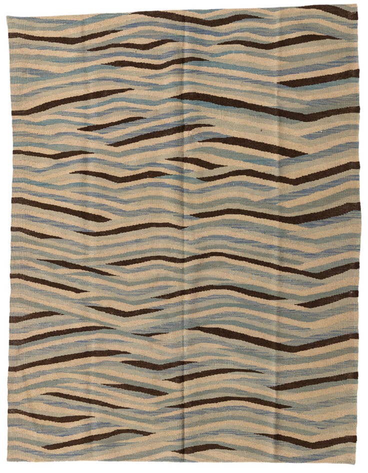 Detail image of 4' 8 x 5' 10 Hand Woven Kilim Modern Wool Rug