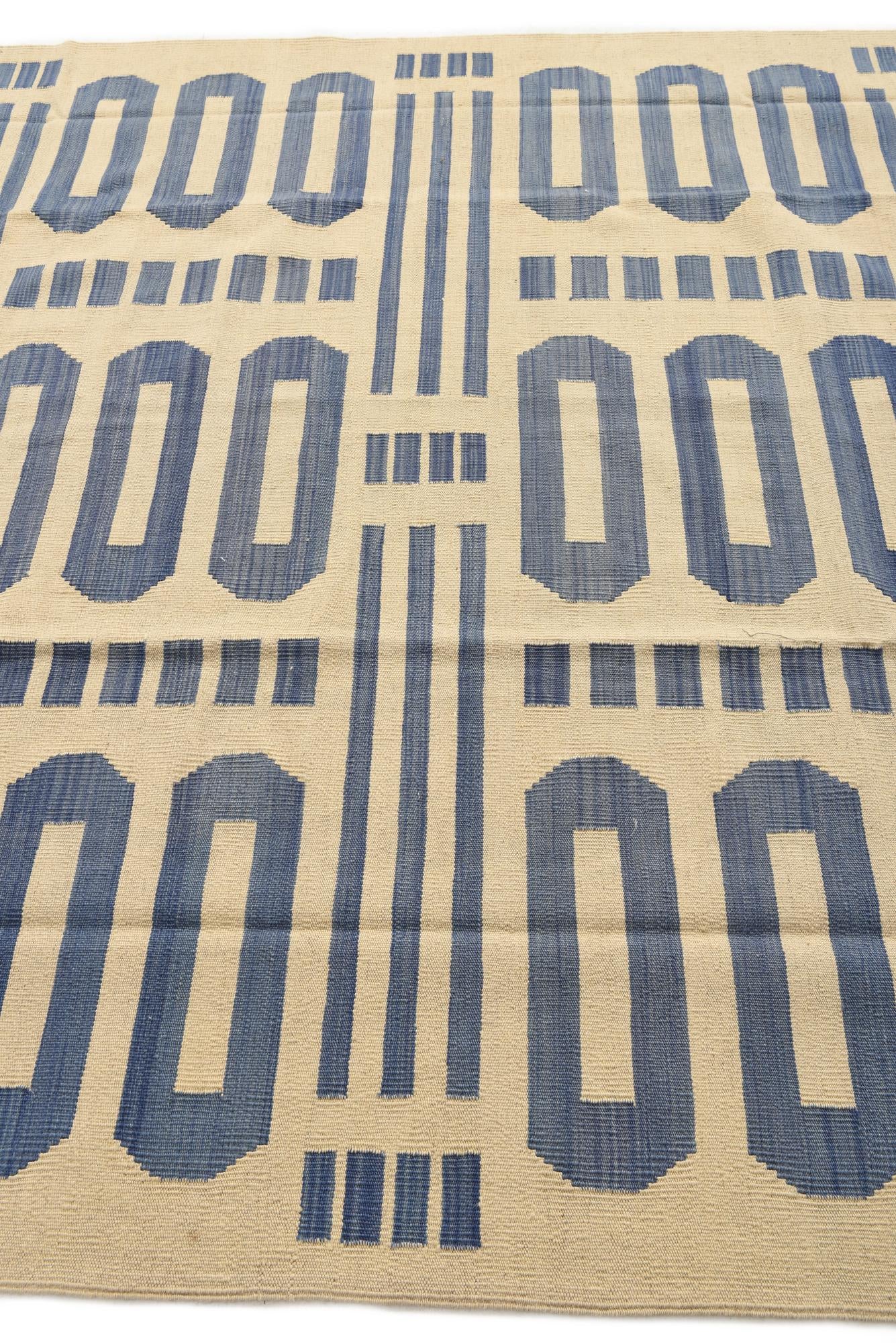 6' 7 x 9' 9 Hand Woven Kilim Modern Wool Rug