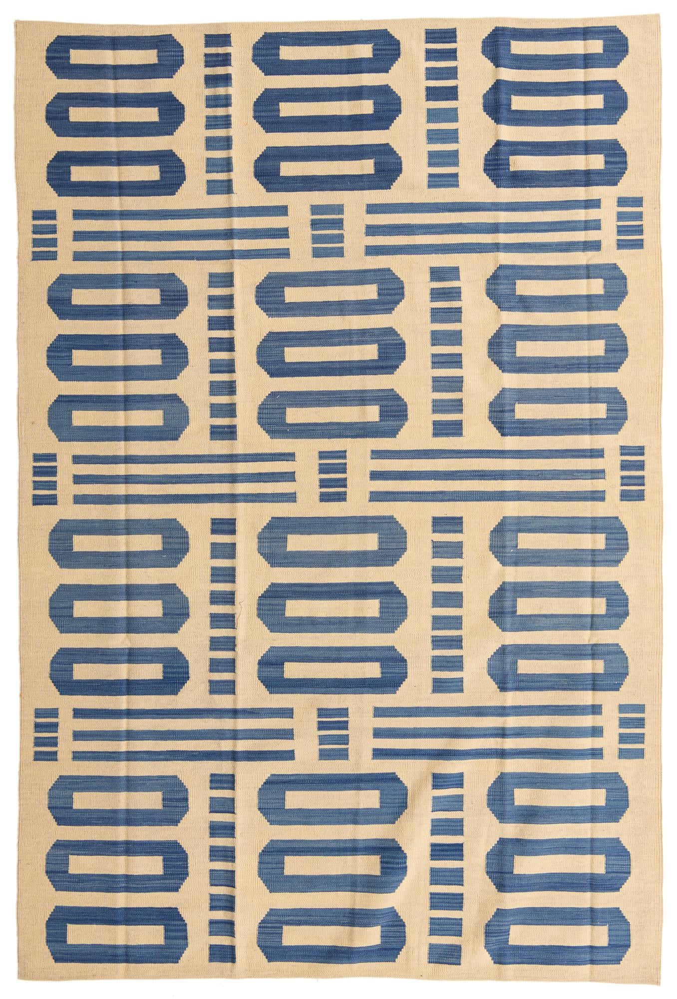 6' 7 x 9' 9 Hand Woven Kilim Modern Wool Rug