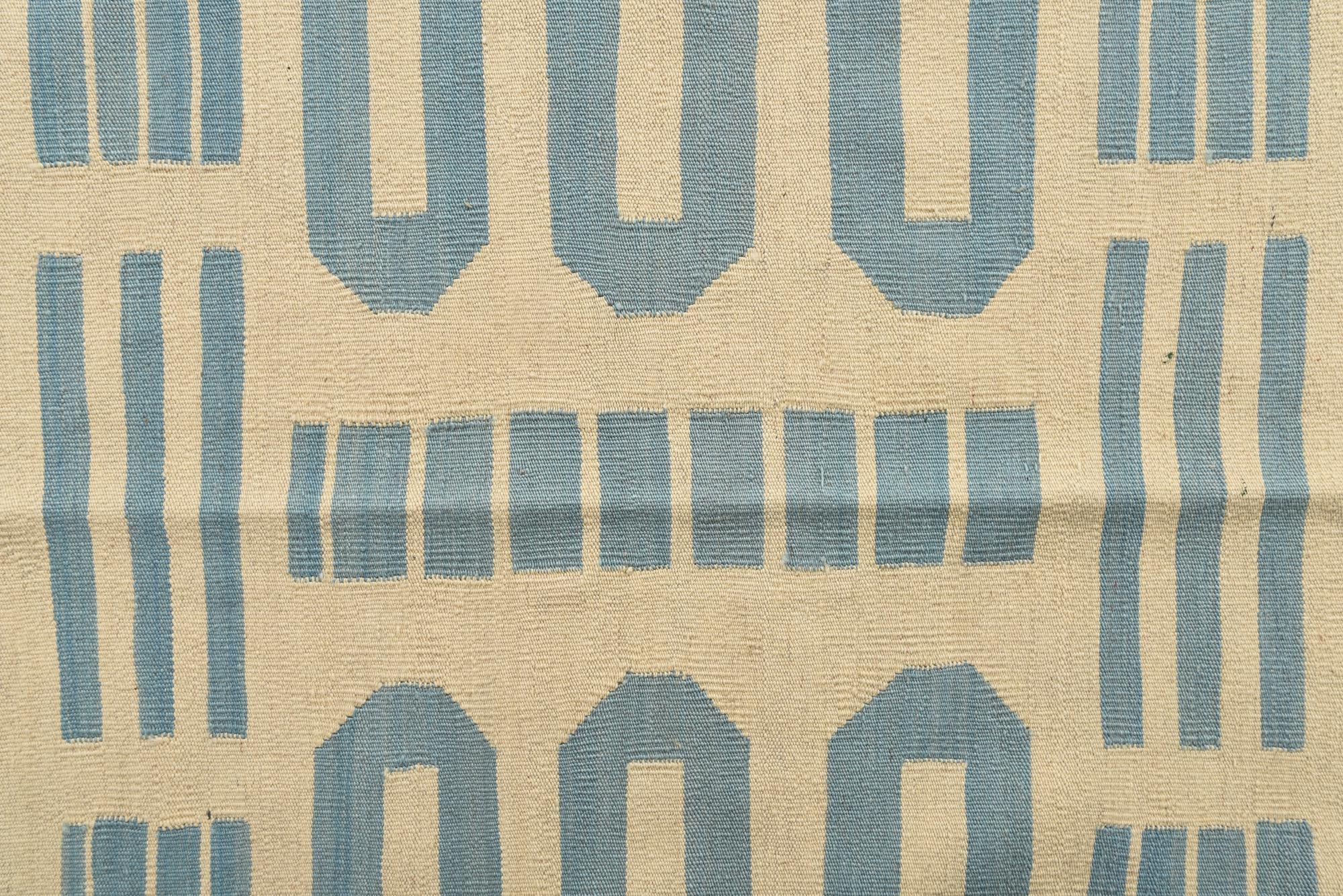 5' 2 x 6' 5 Hand Woven Kilim Modern Wool Rug