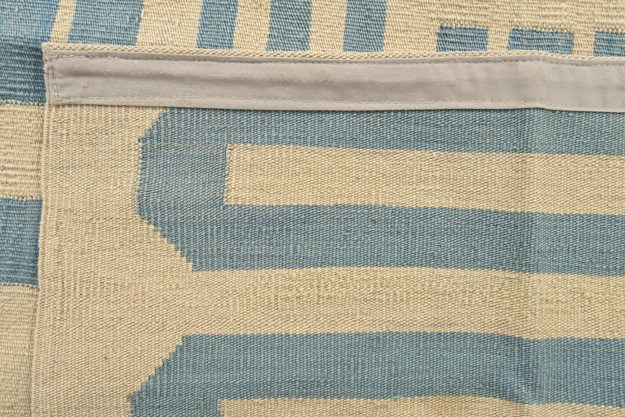 5' 2 x 6' 5 Hand Woven Kilim Modern Wool Rug