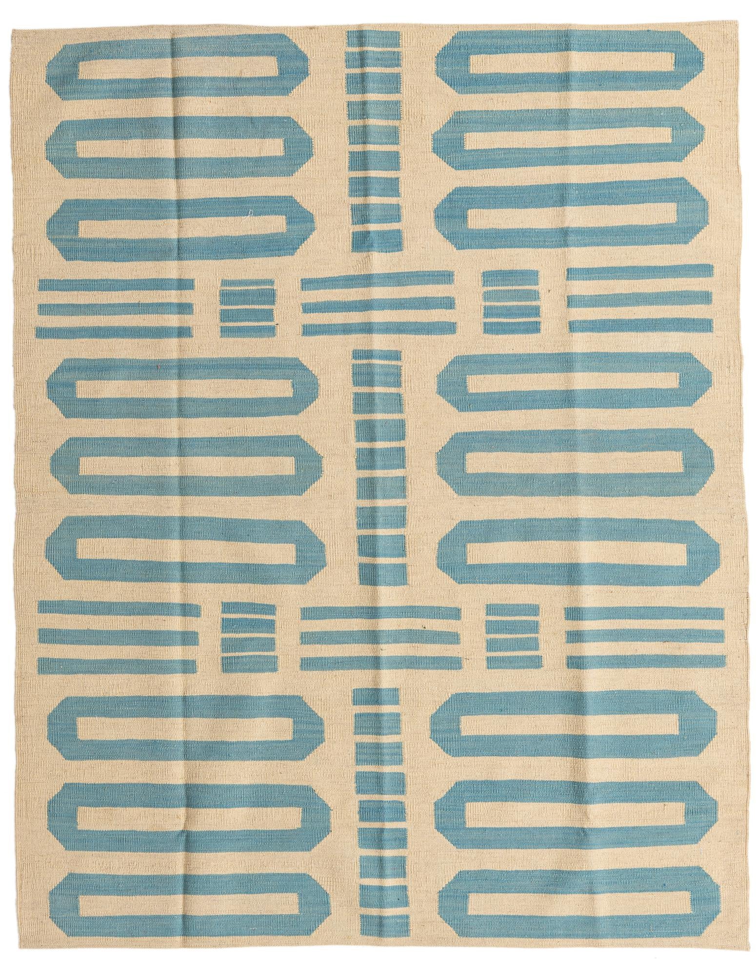 5' 2 x 6' 5 Hand Woven Kilim Modern Wool Rug