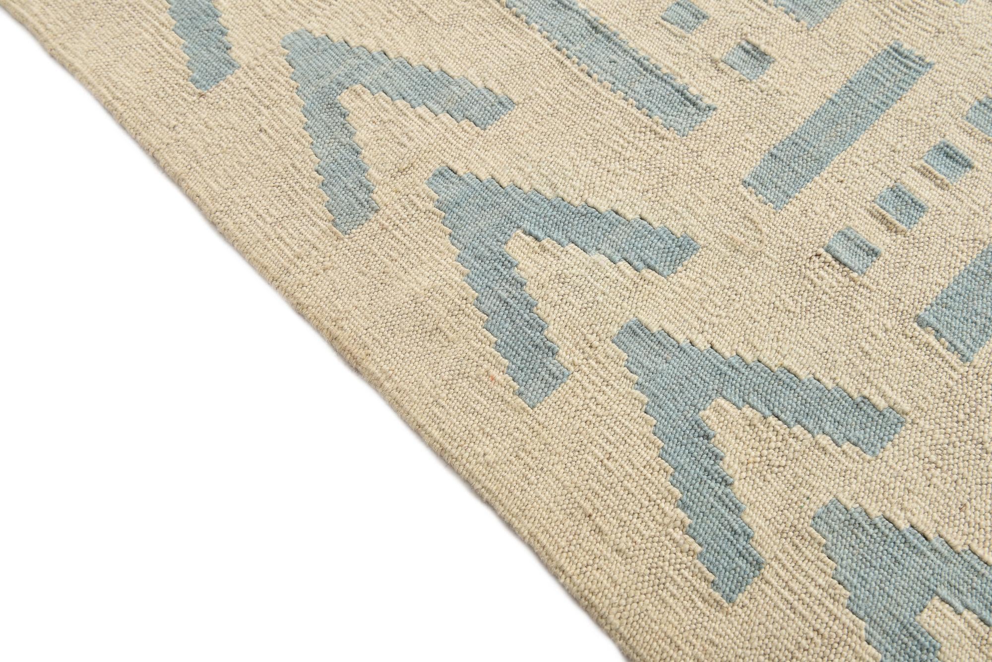 5' 3 x 6' 8 Hand Woven Kilim Modern Wool Rug