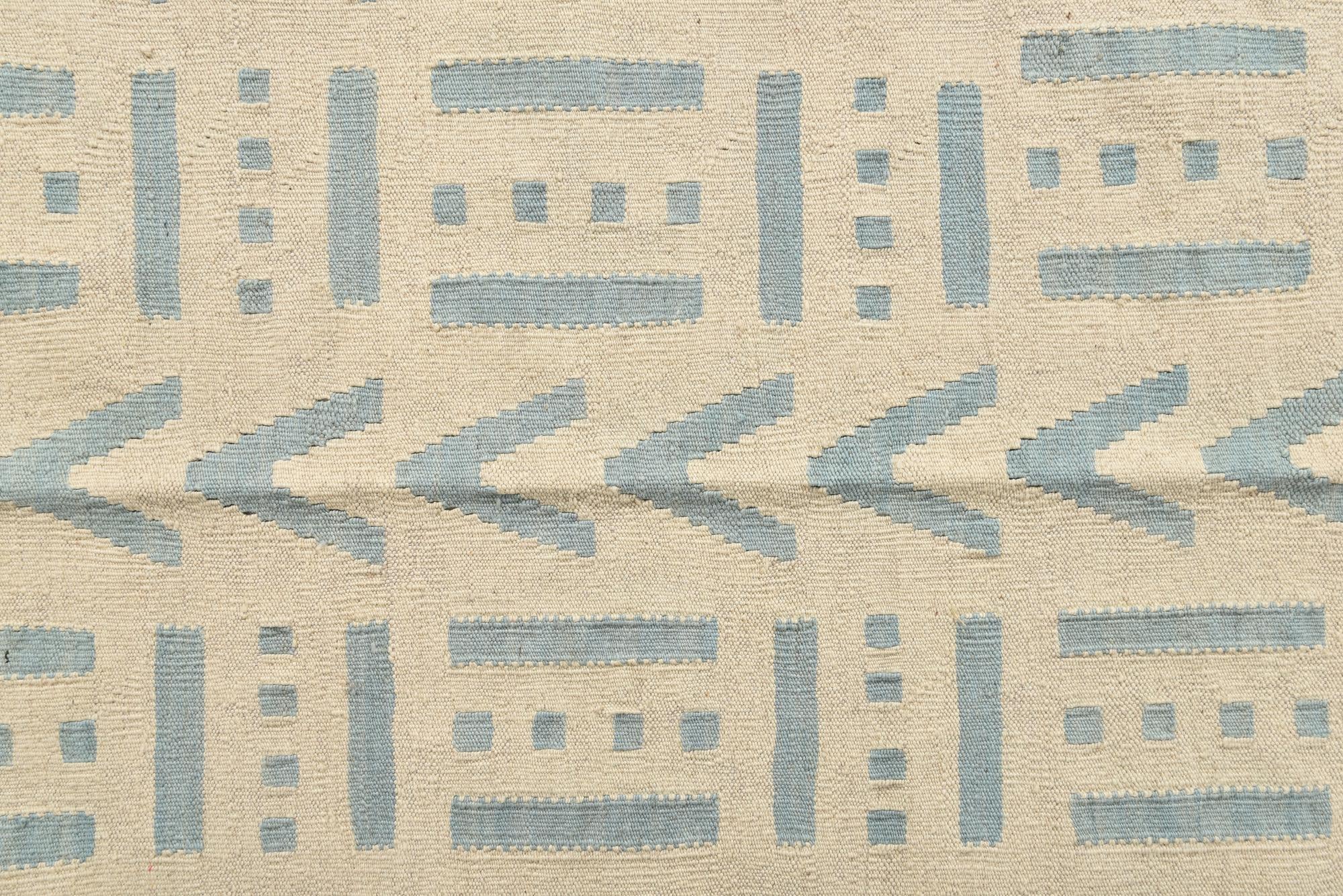 5' 3 x 6' 8 Hand Woven Kilim Modern Wool Rug