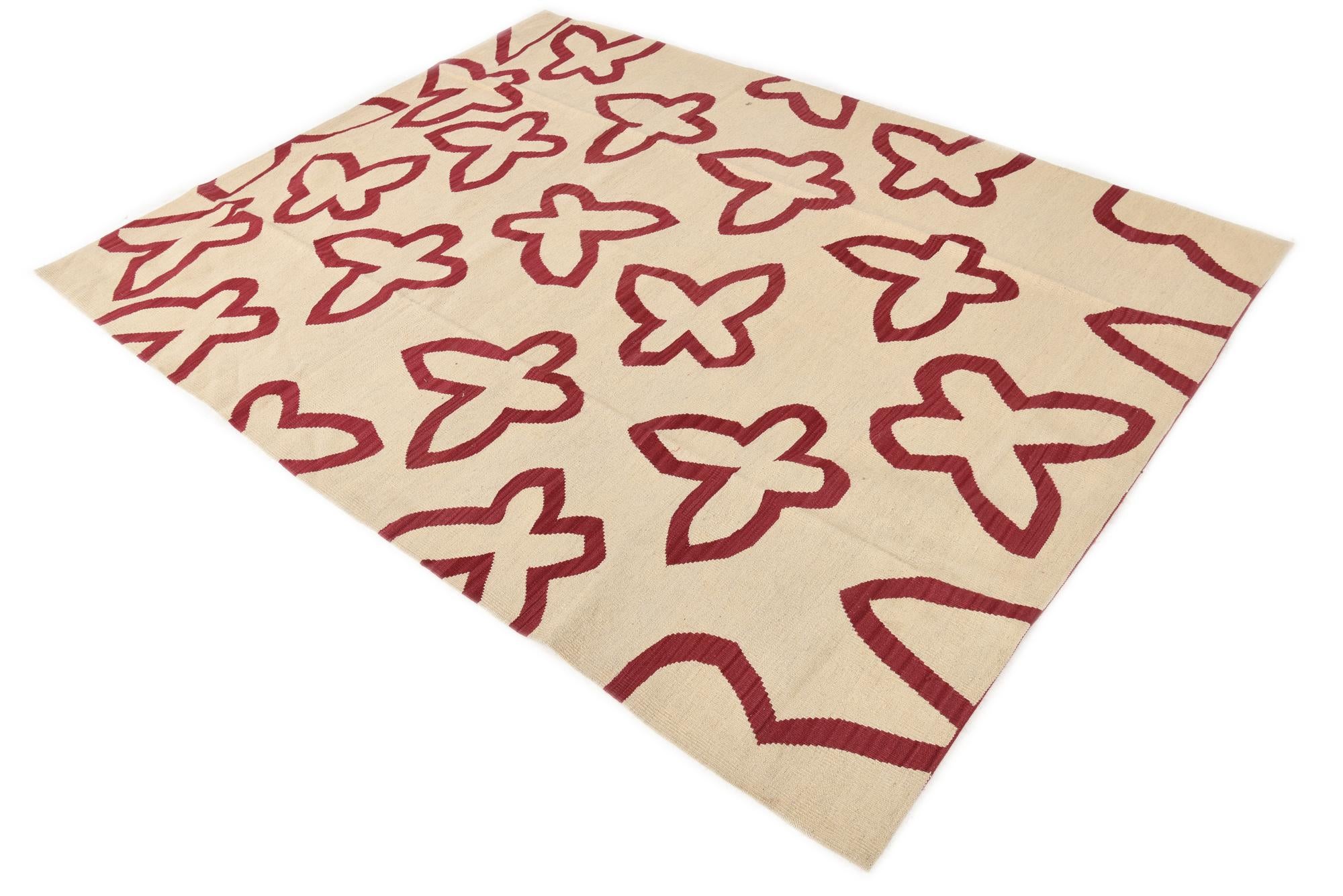 5' 10 x 7' 8 Hand Woven Kilim Modern Wool Rug