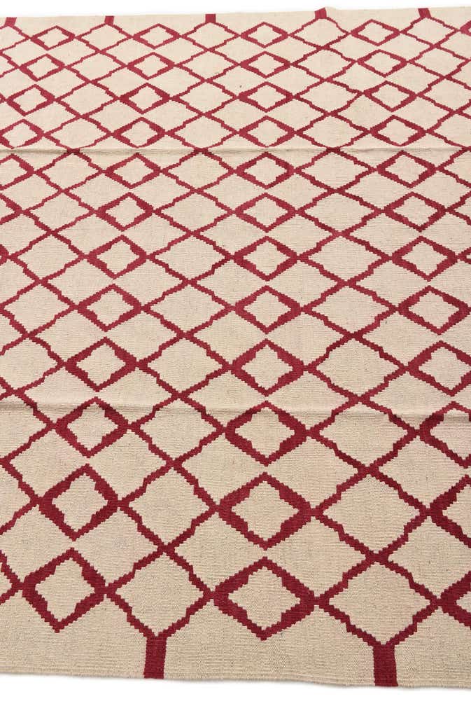 6' 11 x 9' 8 Hand Woven Kilim Modern Wool Rug