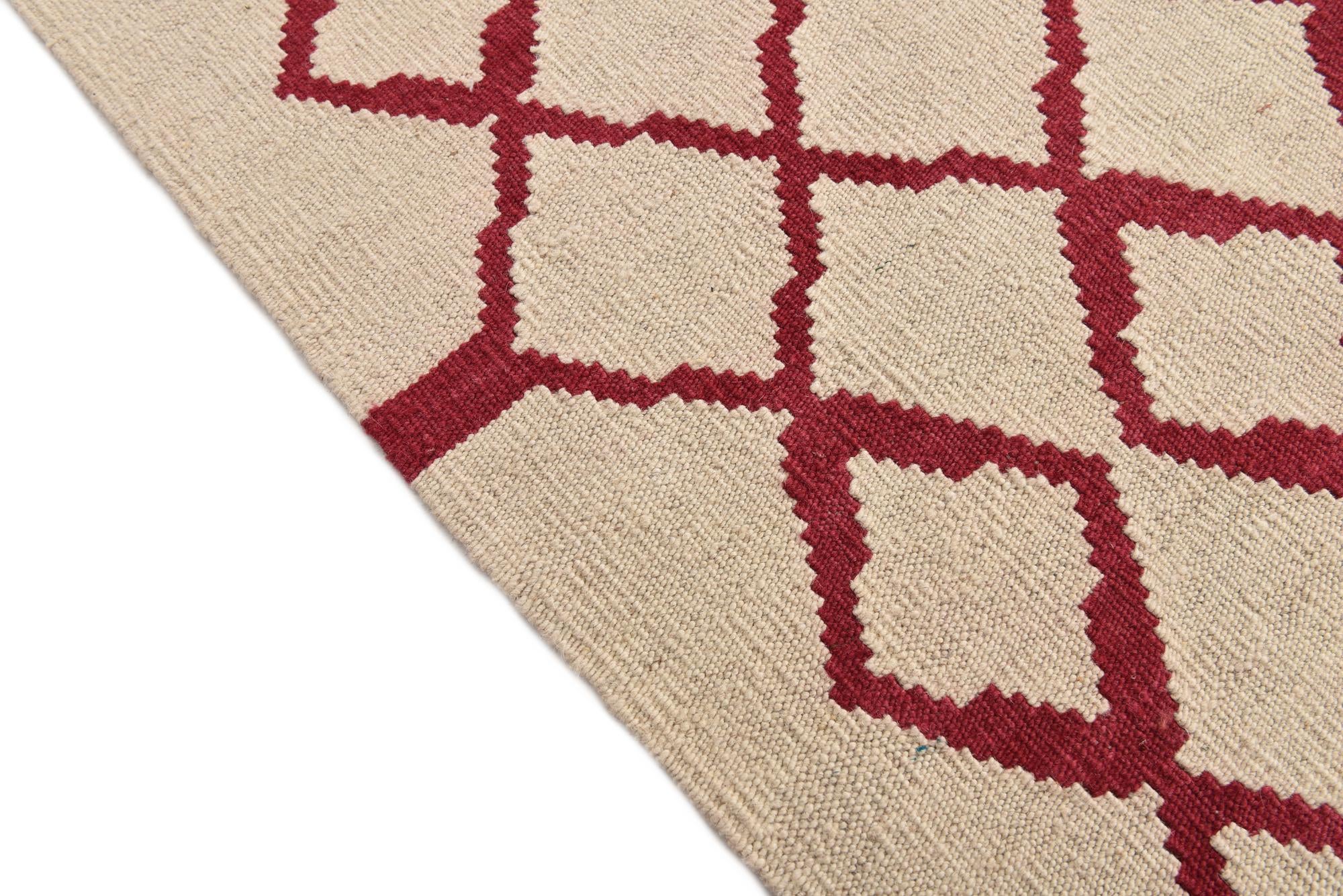 6' 11 x 9' 8 Hand Woven Kilim Modern Wool Rug