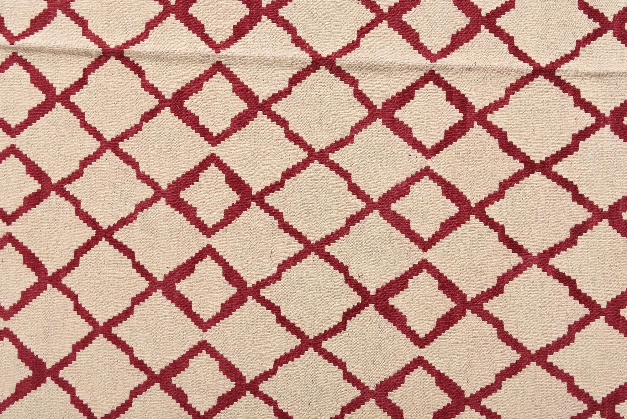 6' 11 x 9' 8 Hand Woven Kilim Modern Wool Rug