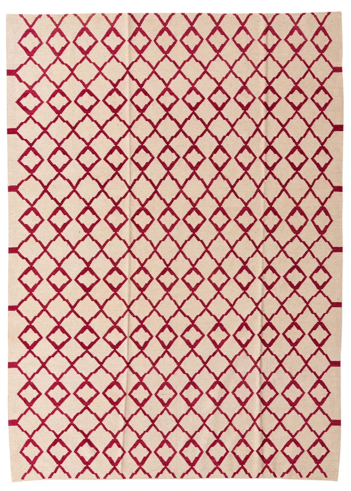 6' 11 x 9' 8 Hand Woven Kilim Modern Wool Rug