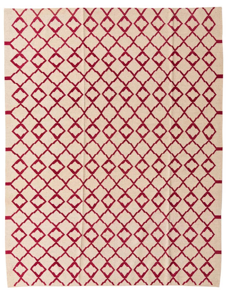 Detail image of 6' 11 x 9' 8 Hand Woven Kilim Modern Wool Rug