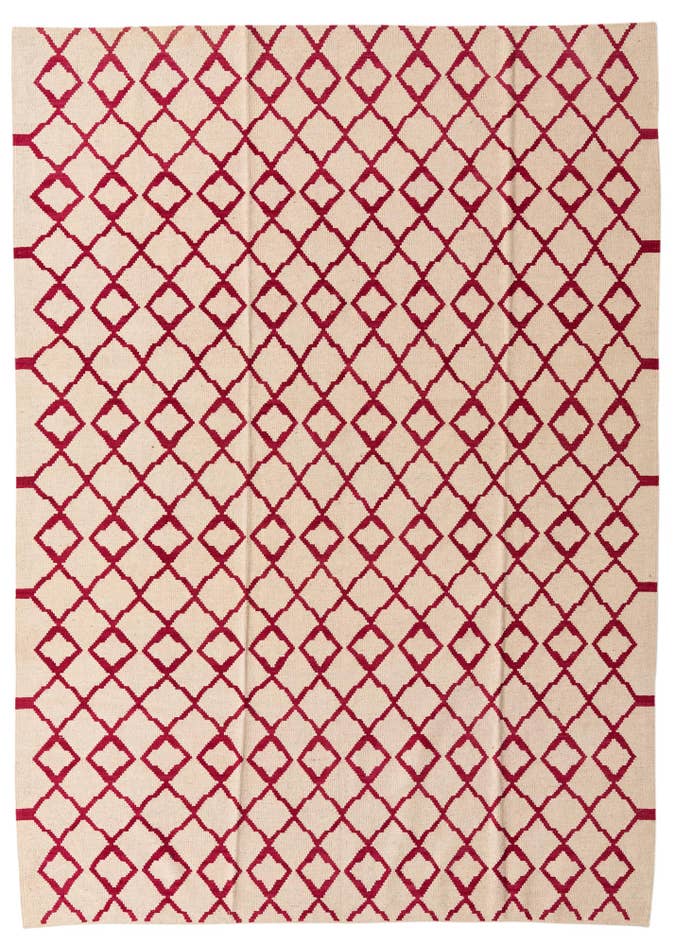 Detail image of 6' 11 x 9' 8 Hand Woven Kilim Modern Wool Rug