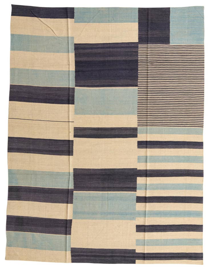 Detail image of 6' 9 x 9' 3 Hand Woven Kilim Modern Wool Rug