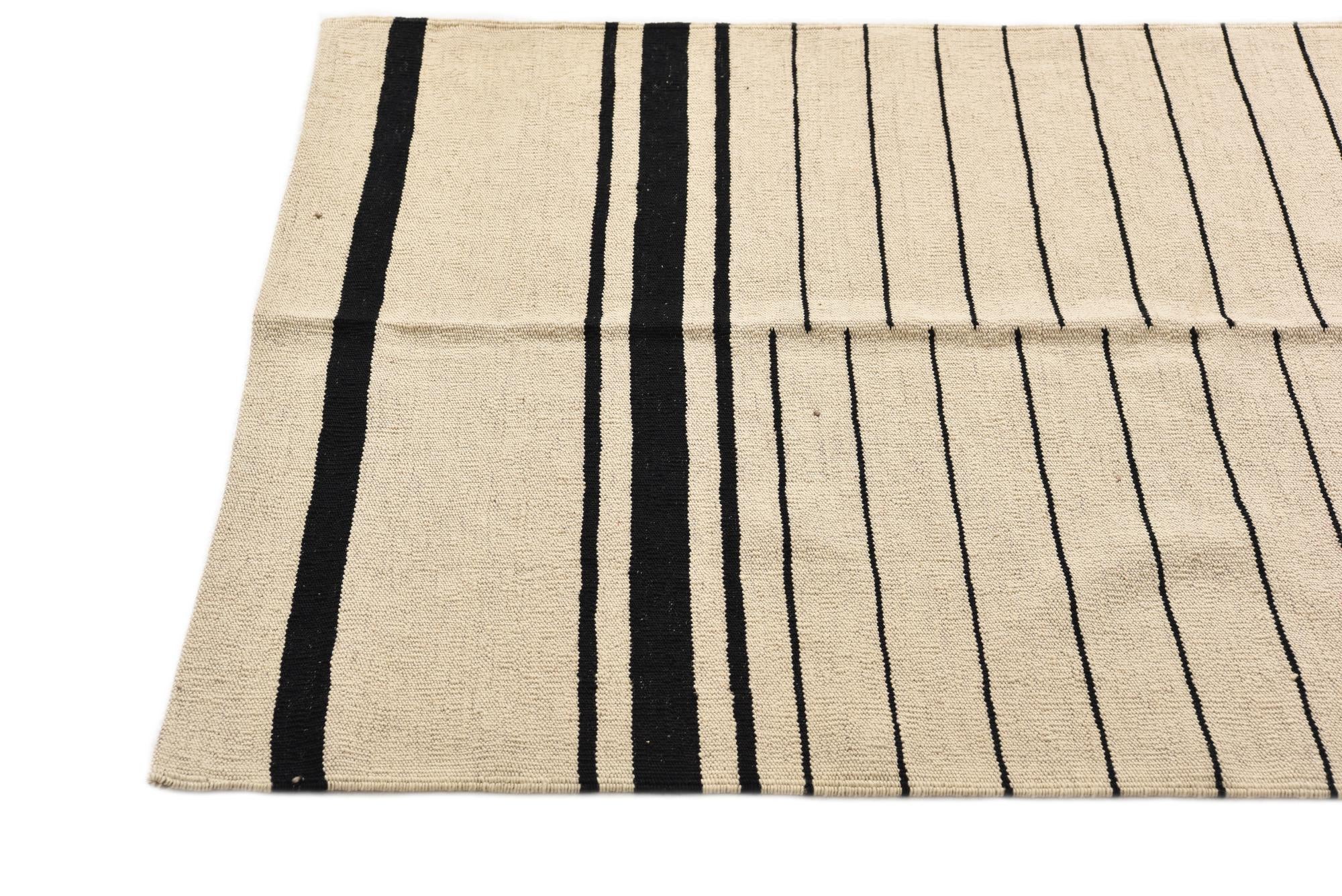 3' 5 x 5' 1 Hand Woven Kilim Modern Wool Rug