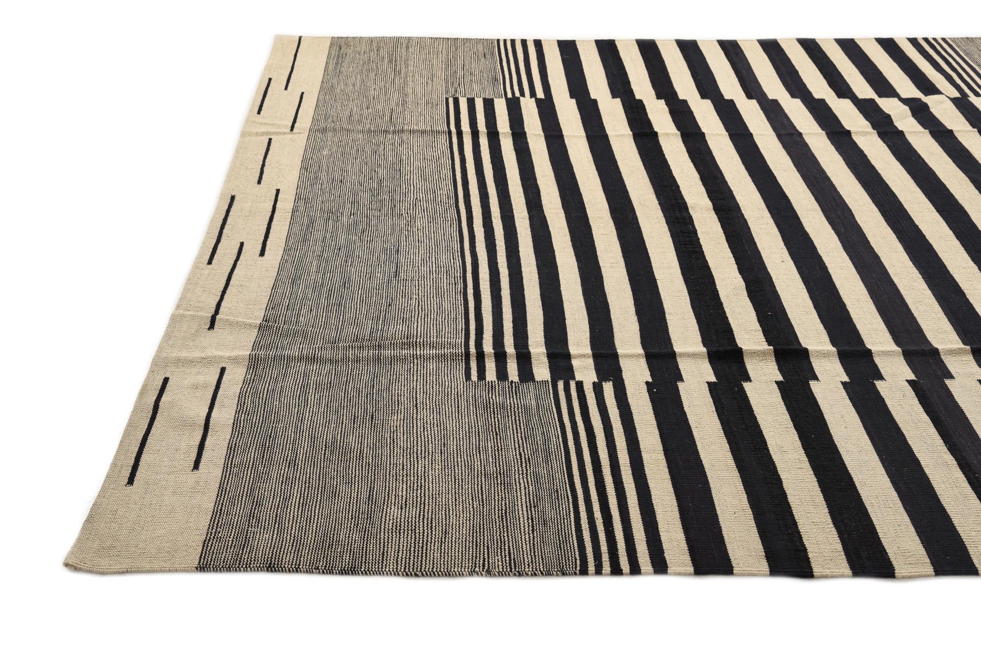 8' 3 x 9' 7 Hand Woven Kilim Modern Wool Rug