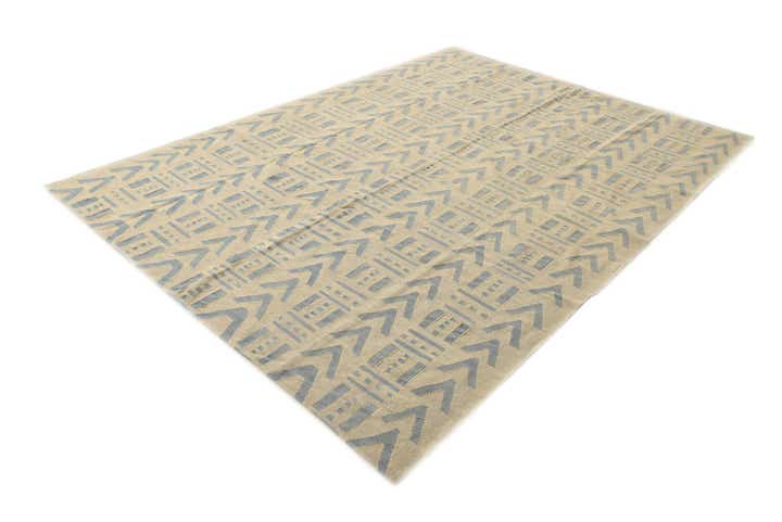 7' x 9' 4 Hand Woven Kilim Modern Wool Rug