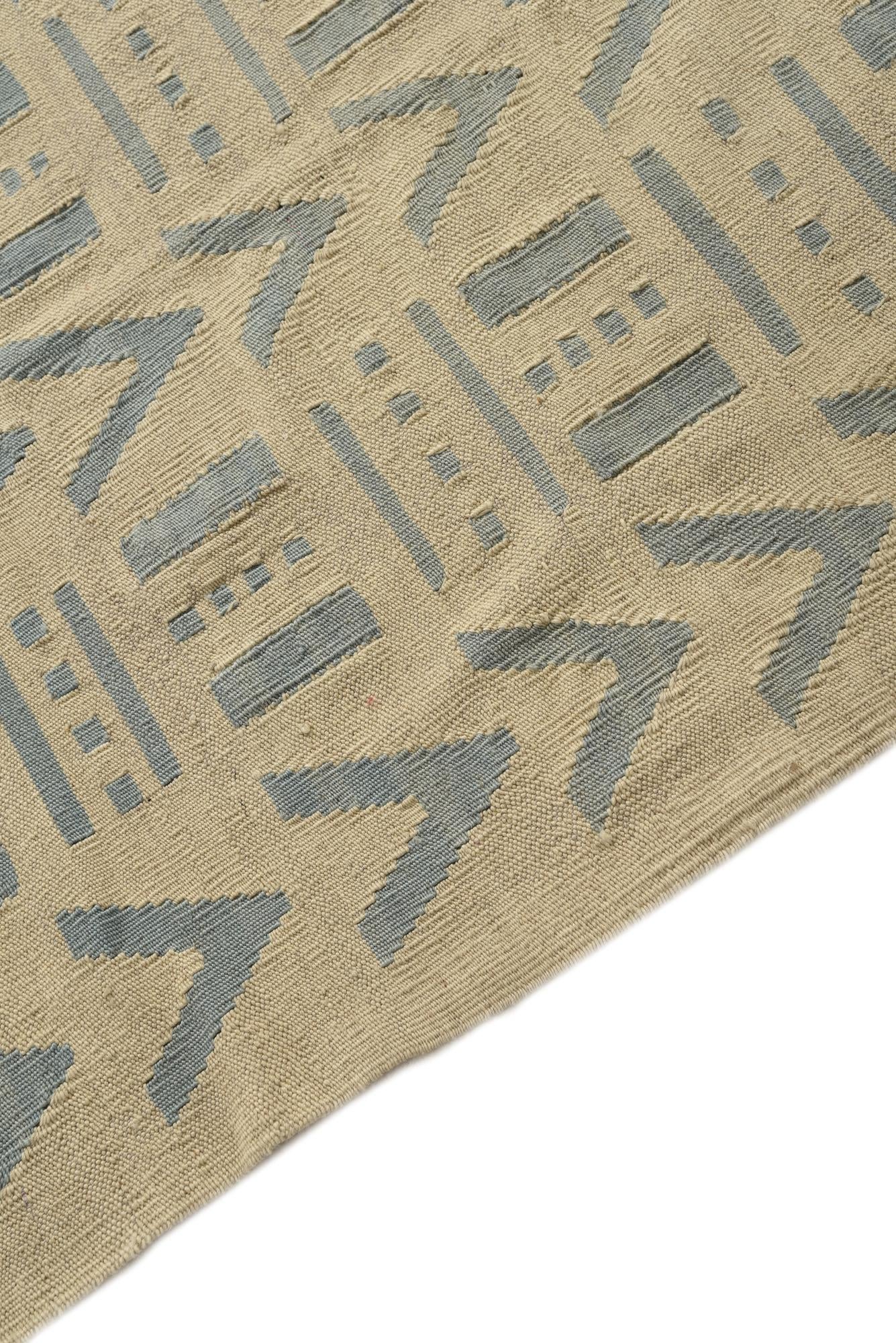 7' x 9' 4 Hand Woven Kilim Modern Wool Rug