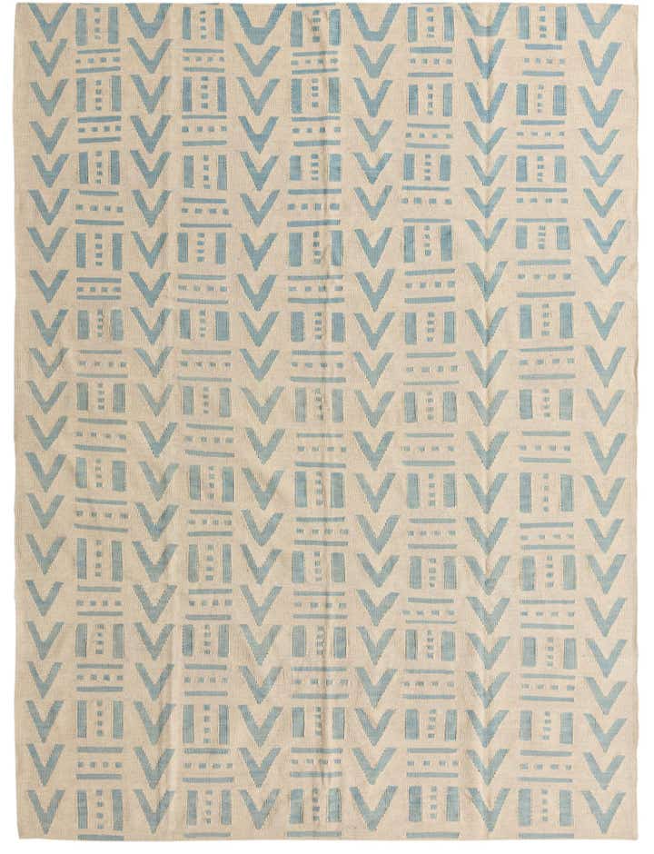 7' x 9' 4 Hand Woven Kilim Modern Wool Rug