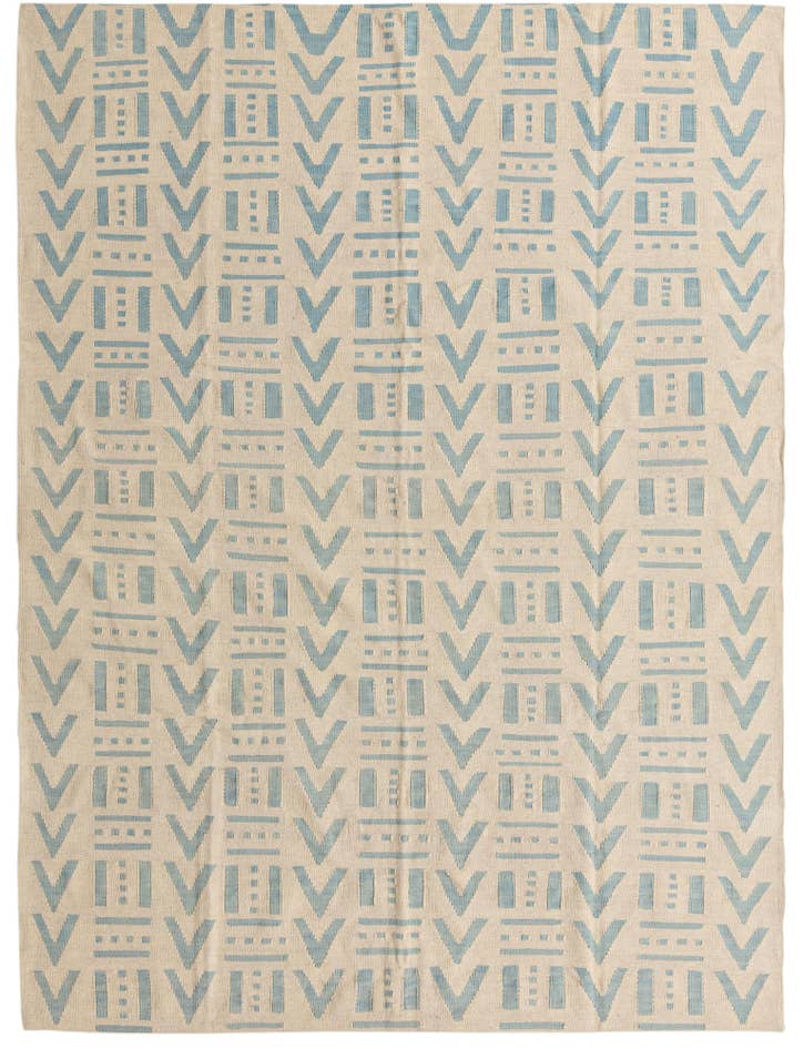 Detail image of 7' x 9' 4 Hand Woven Kilim Modern Wool Rug
