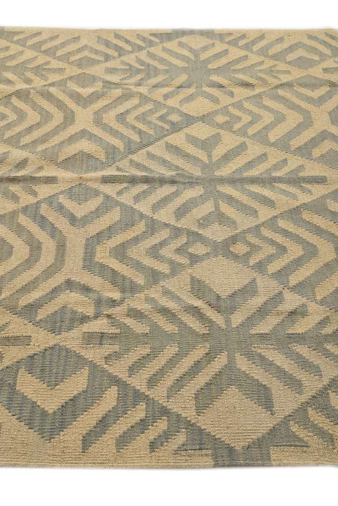 5' 1 x 6' 3 Hand Woven Kilim Modern Wool Rug