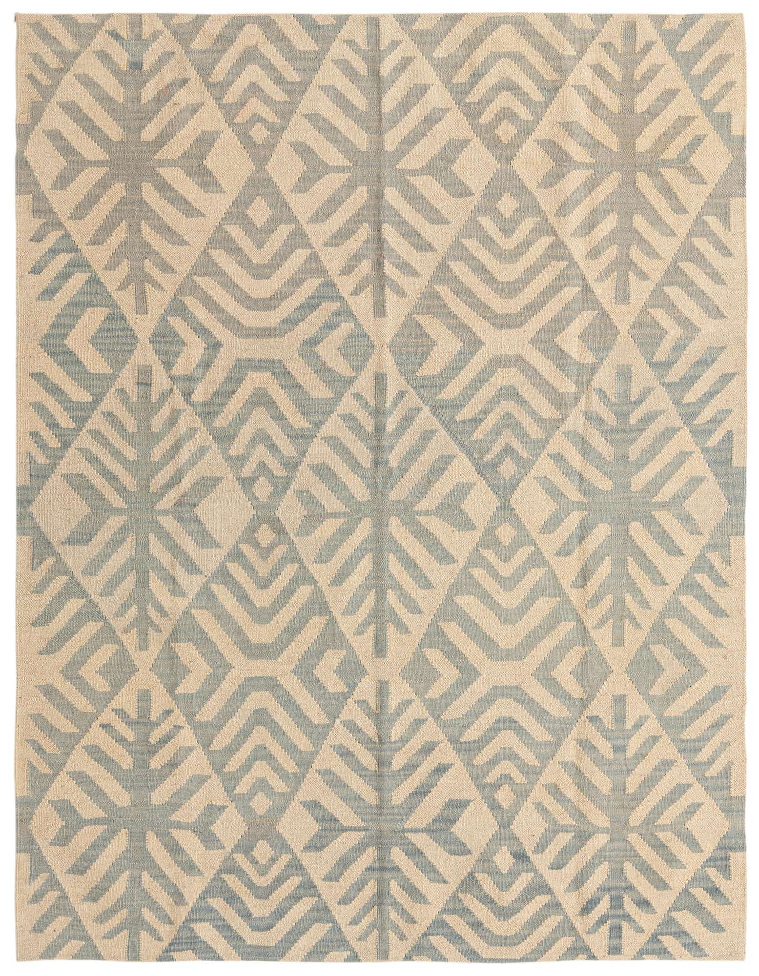5' 1 x 6' 3 Hand Woven Kilim Modern Wool Rug