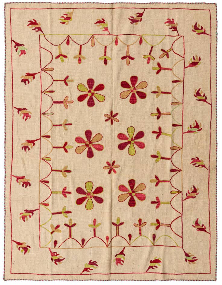 Detail image of 5' 9 x 7' 7 Hand Woven Kilim Modern Wool Rug