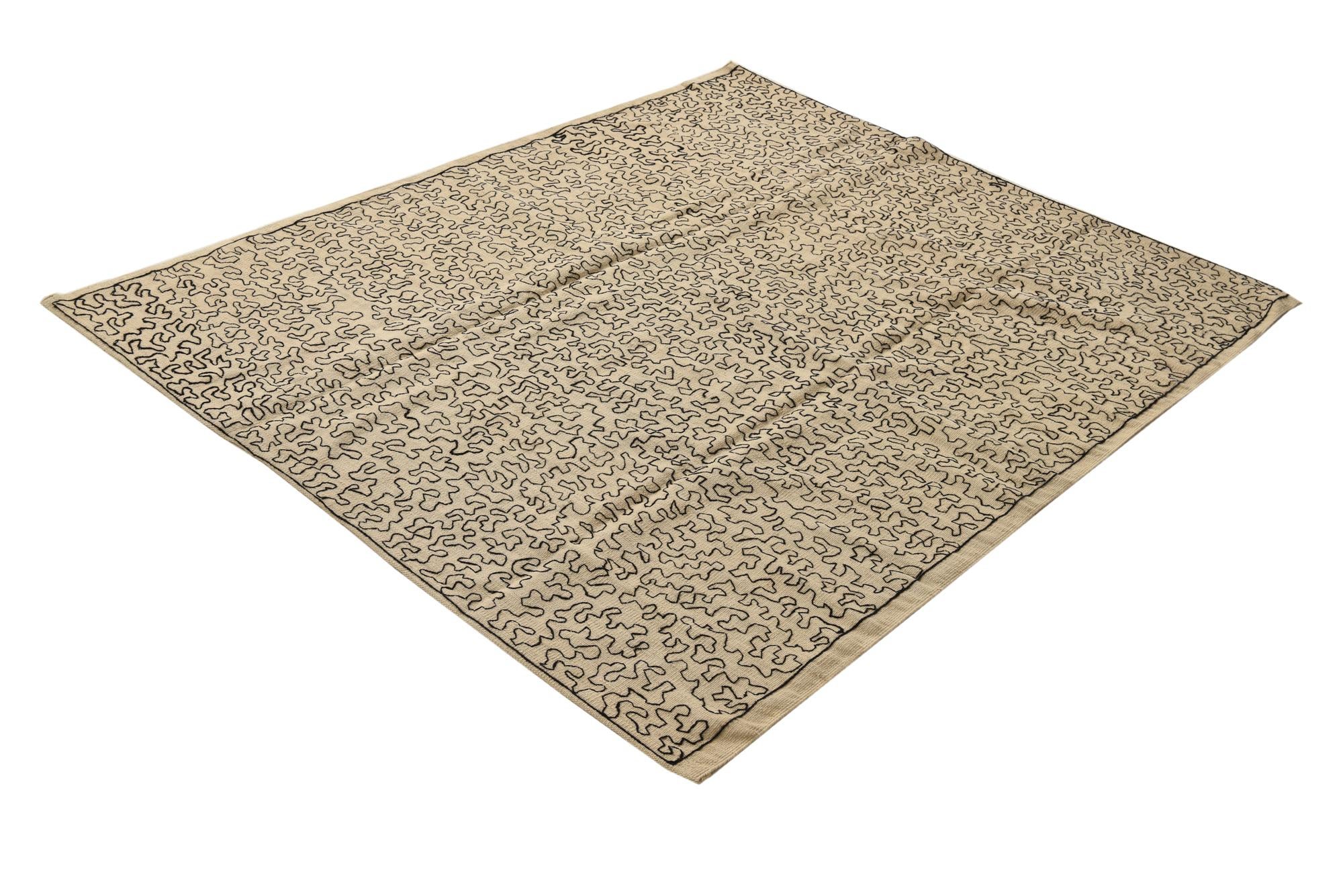 4' 10 x 6' Hand Woven Kilim Modern Wool Rug