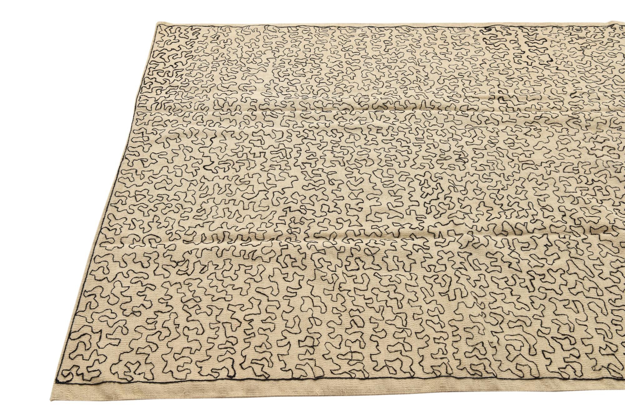 4' 10 x 6' Hand Woven Kilim Modern Wool Rug